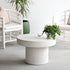 Pedestal Concrete Coffee Table - White