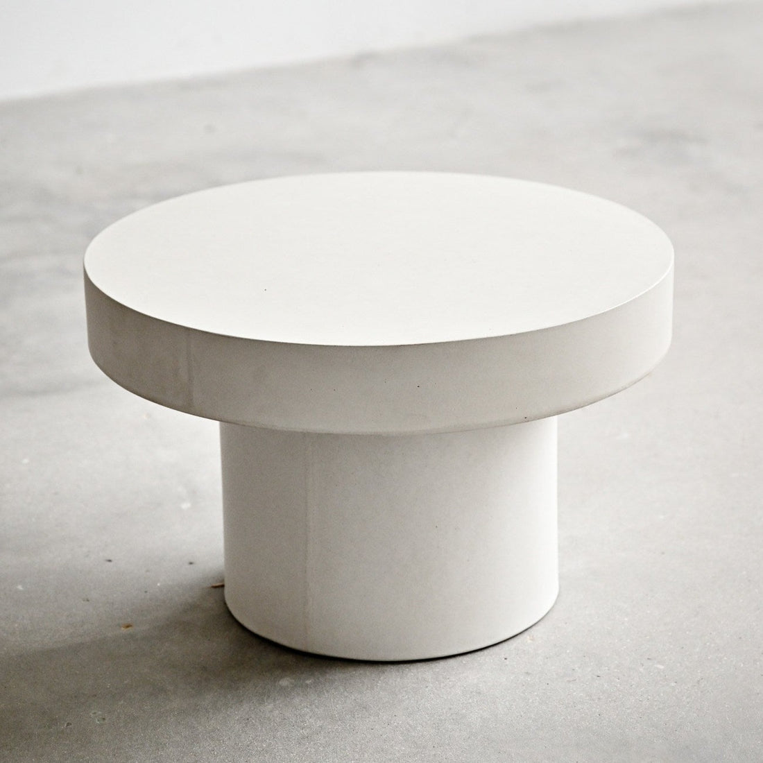 Pedestal Concrete Coffee Table - White