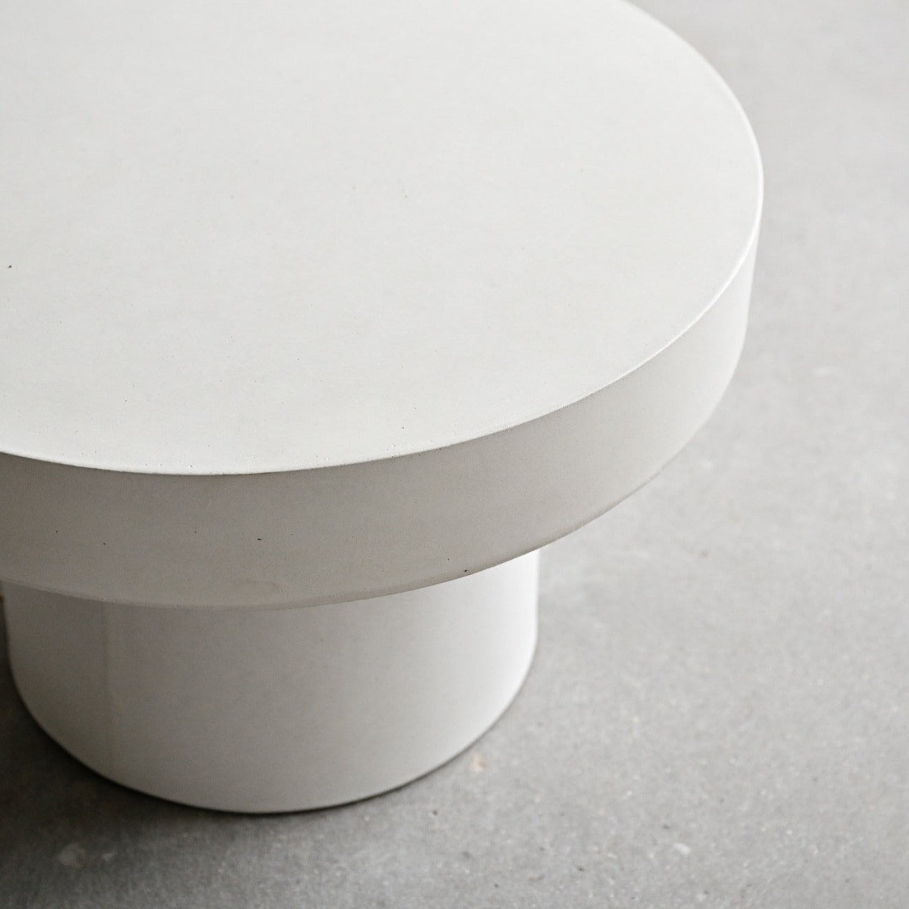 Pedestal Concrete Coffee Table - White