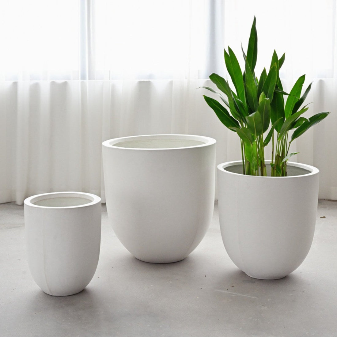Bullet Concrete Pot - White