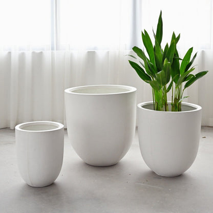 Bullet Concrete Pot - White