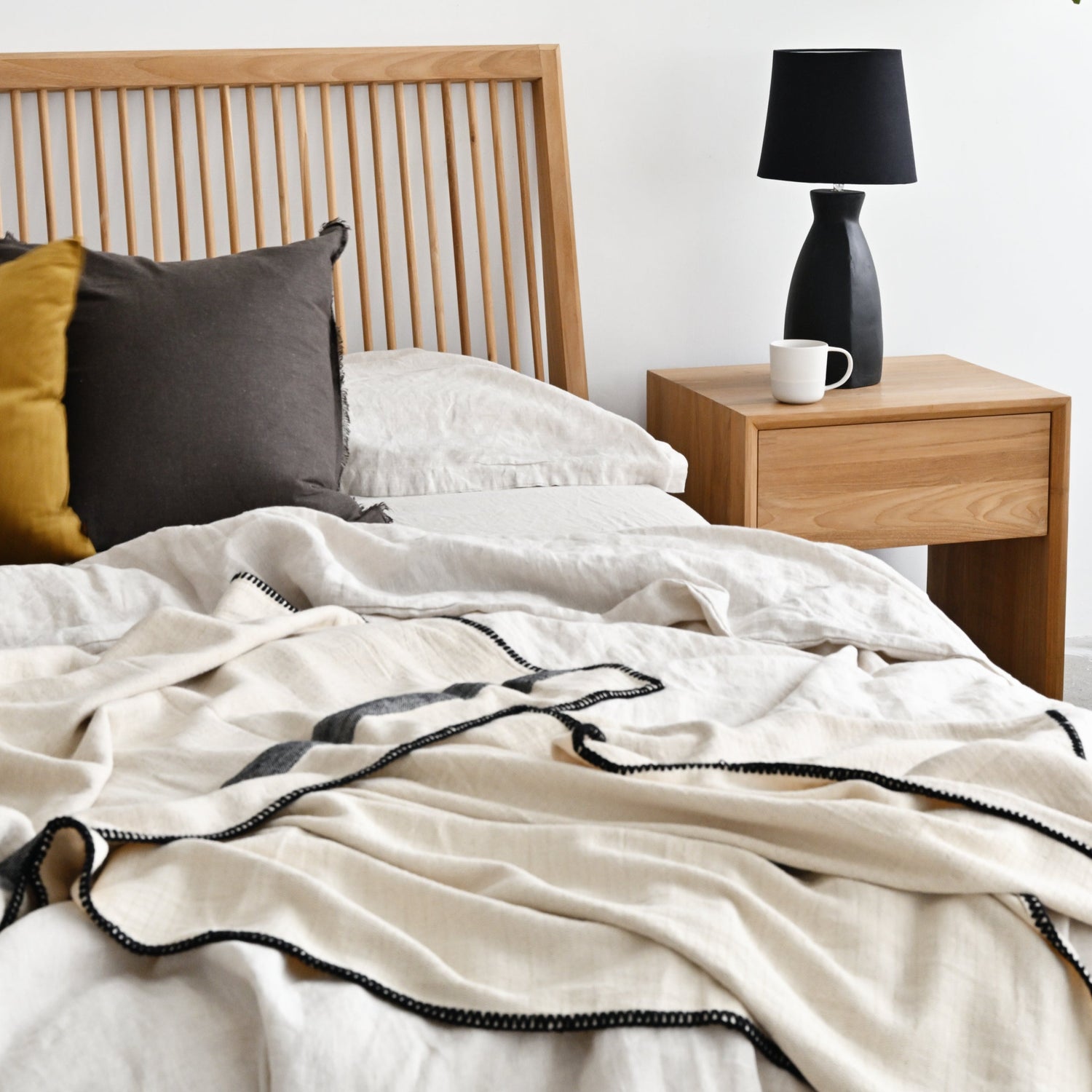 Pirene Throw with Handstitched Trim