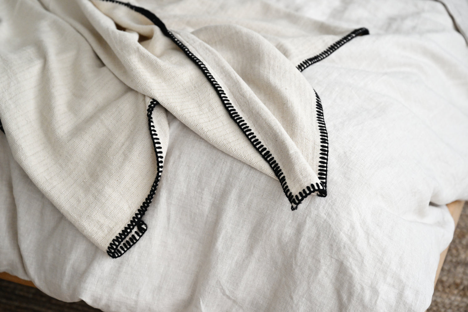 Pirene Throw with Handstitched Trim