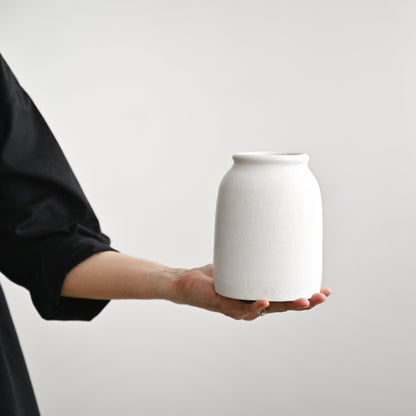 Zahra Terracotta Vase - White