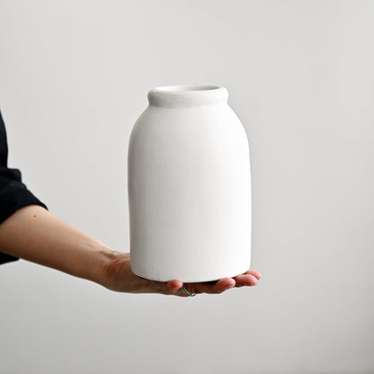 Zahra Terracotta Vase - White