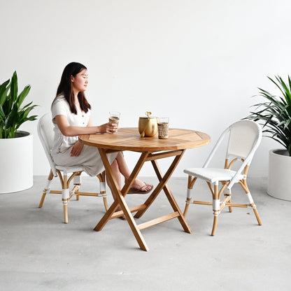 Round Outdoor Teak Folding Table