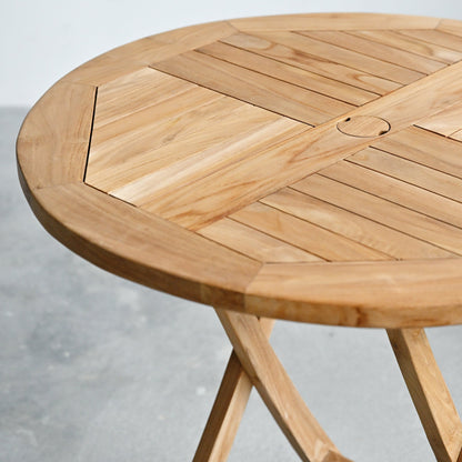 Round Outdoor Teak Folding Table