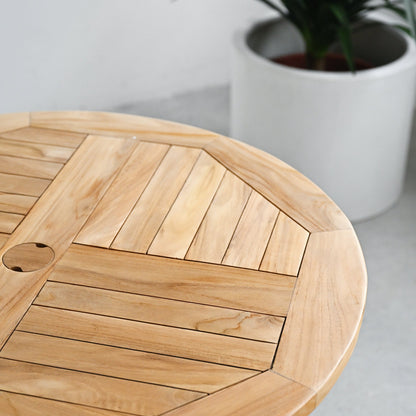 Round Outdoor Teak Folding Table