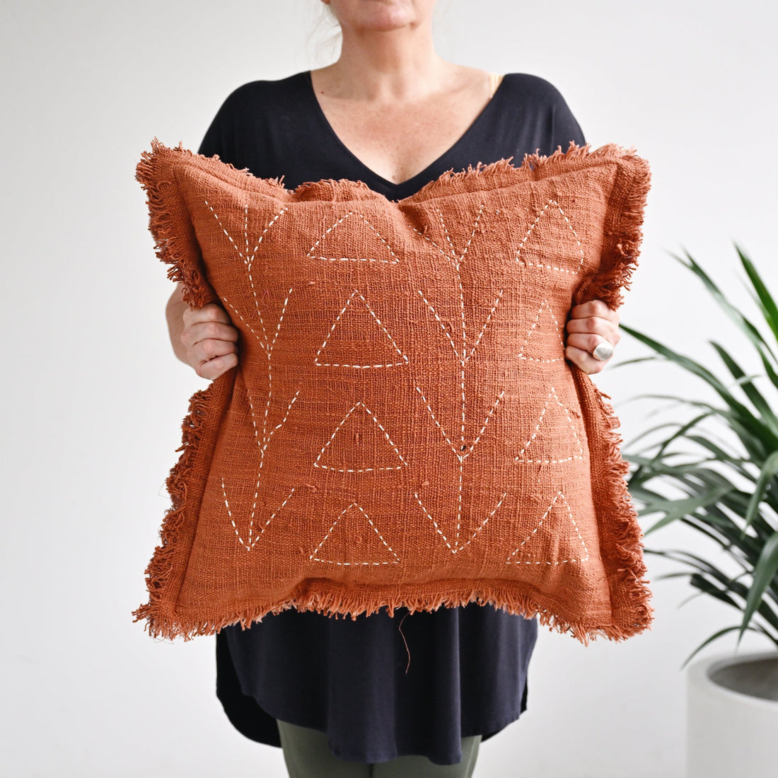 Rust Amara Omo Cushion Cover - 55cm x 55cm