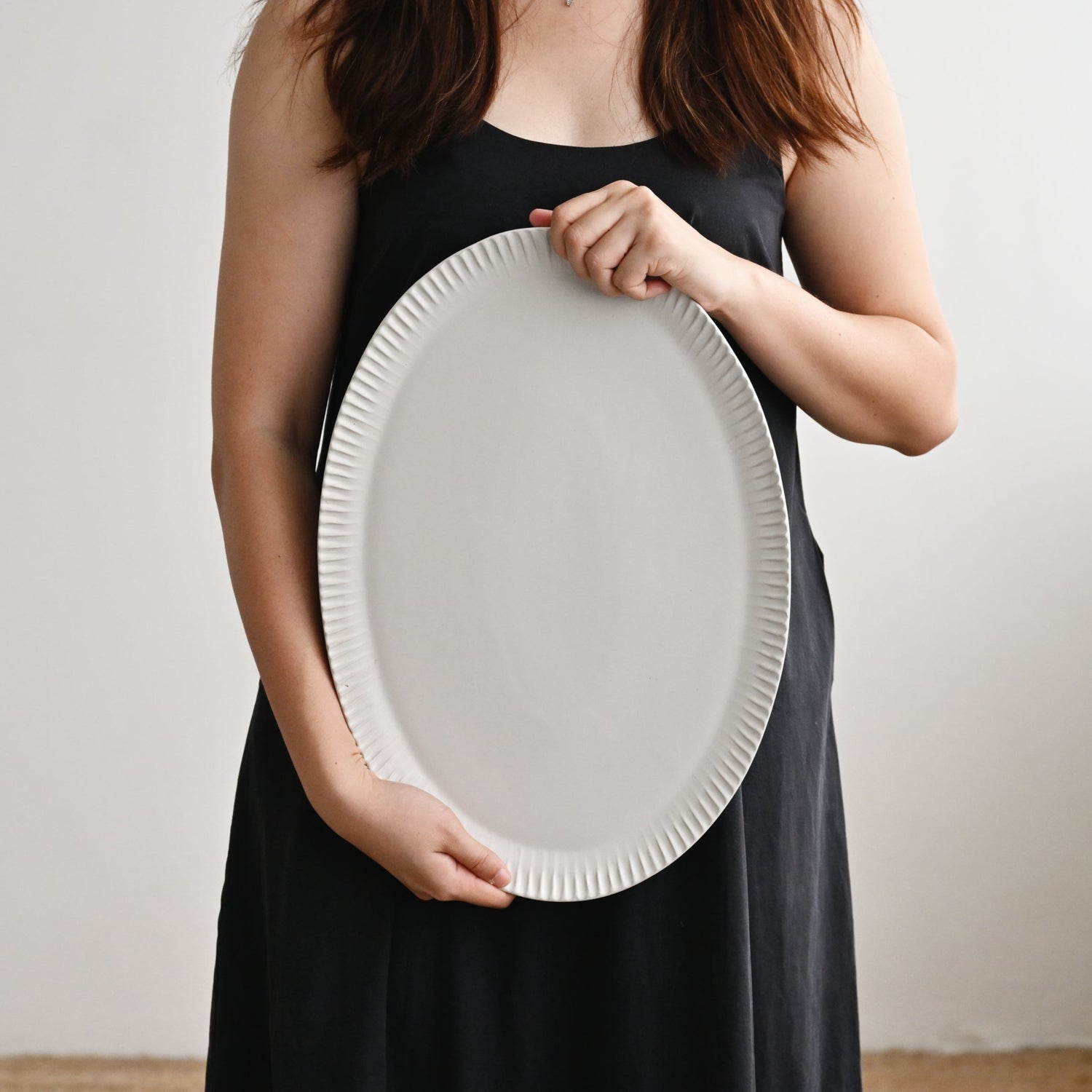 Matte White Trimmed Fish Platter