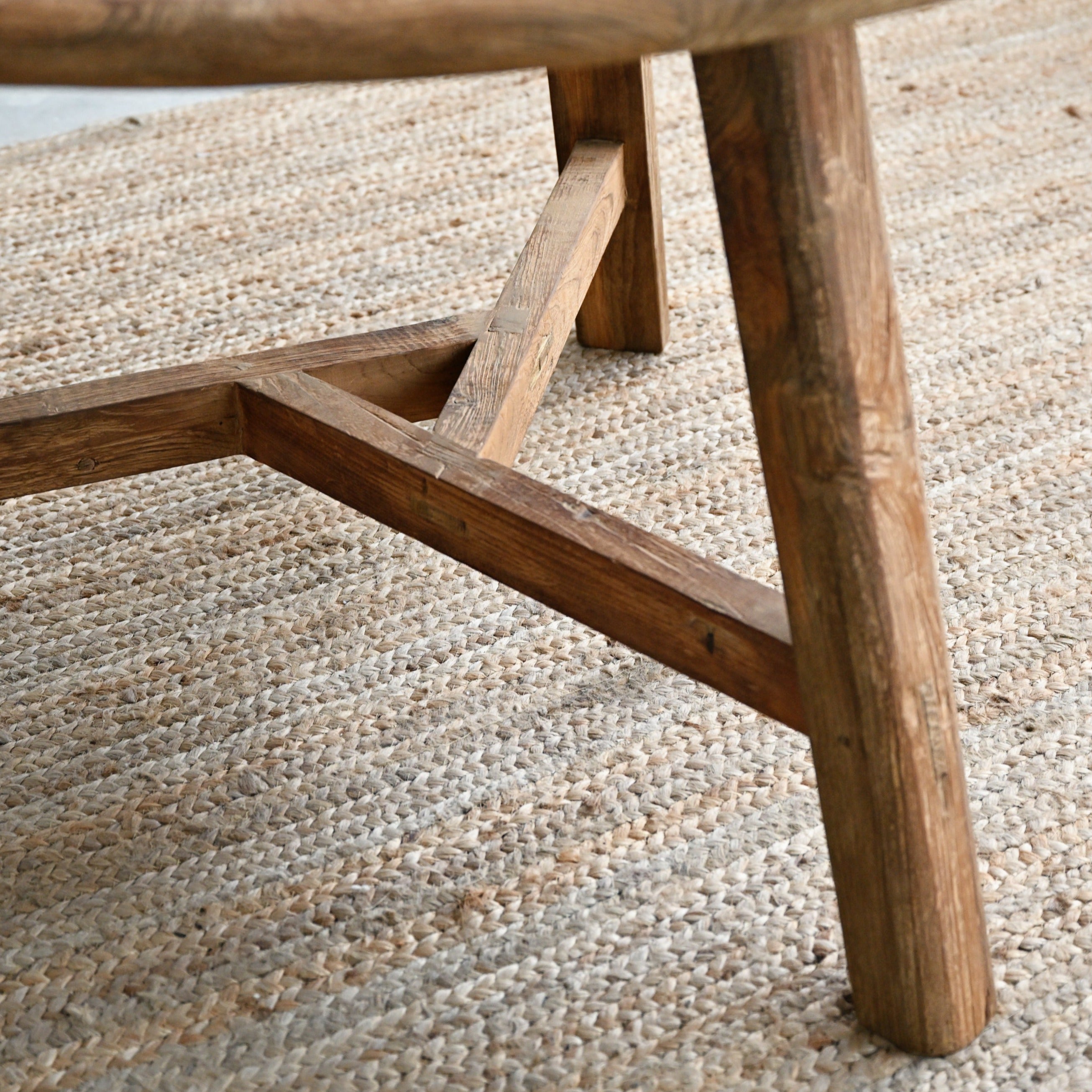 Rustic Round Teak Dining Table