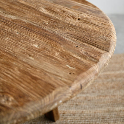 Rustic Round Teak Dining Table