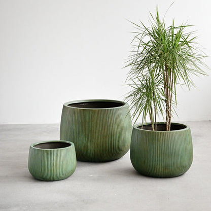 Nerja Concrete Pot - Copper Green