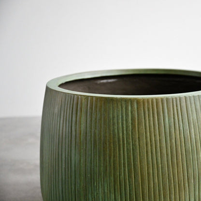 Nerja Concrete Pot - Copper Green