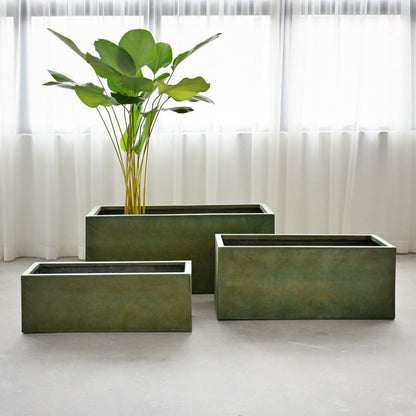 Rectangle Planter Box - Copper Green
