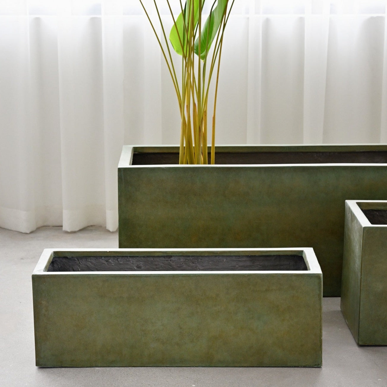 Rectangle Planter Box - Copper Green