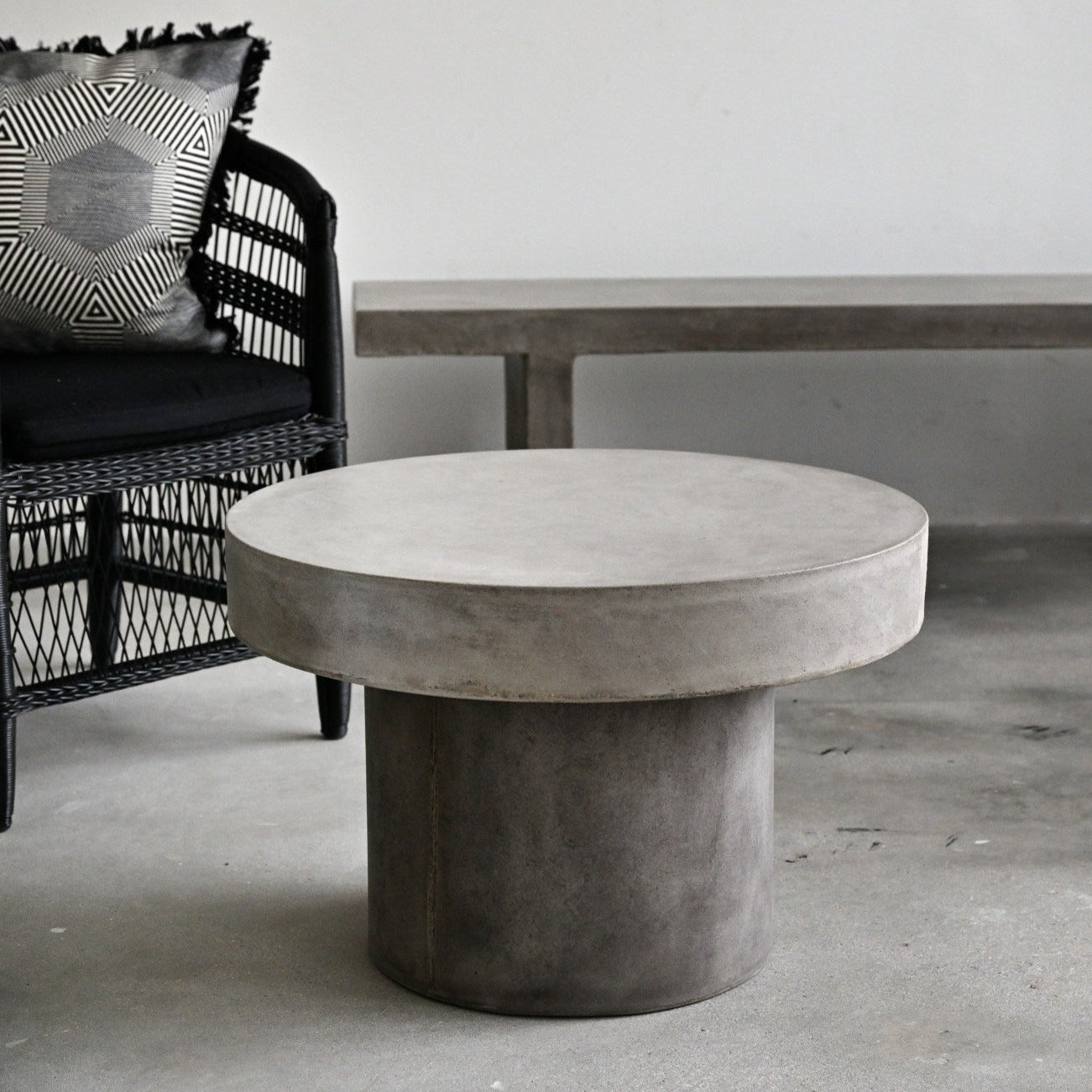Pedestal Concrete Coffee Table - Grey