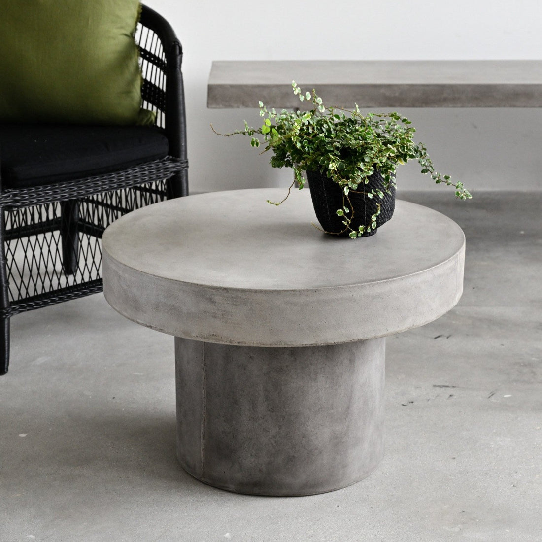 Pedestal Concrete Coffee Table - Grey