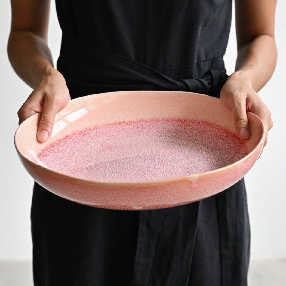 Eden Coral Low Serve Bowl