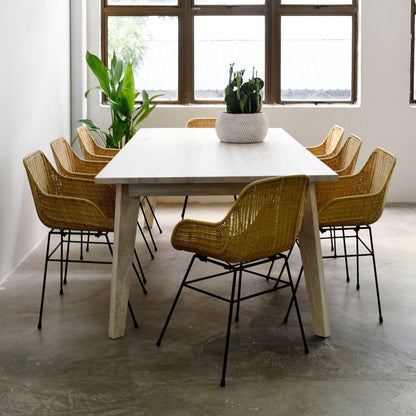 Gili Dining Table in white wash - Furniture