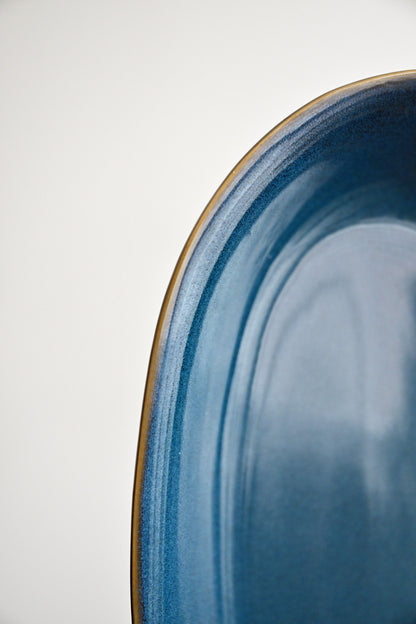 Glossy Byzantine Blue Serving Plate (15&quot;)