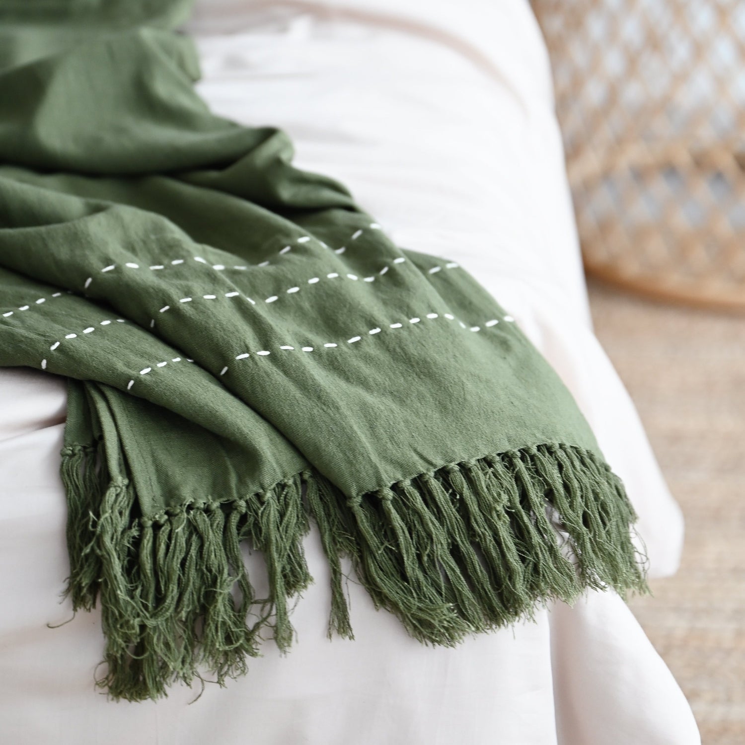 Olive Green Amirah Throw
