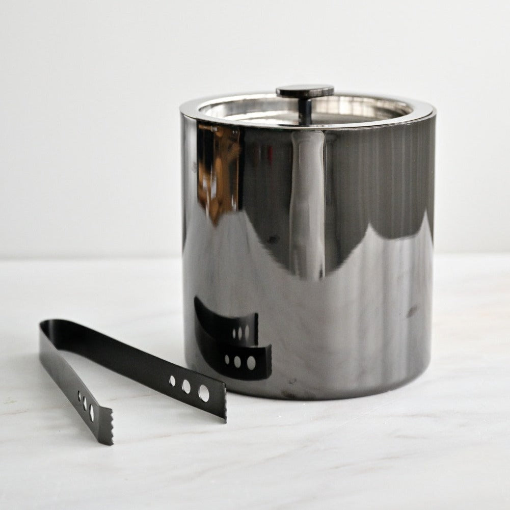 Kennedy Metallic Ice Bucket With Tong