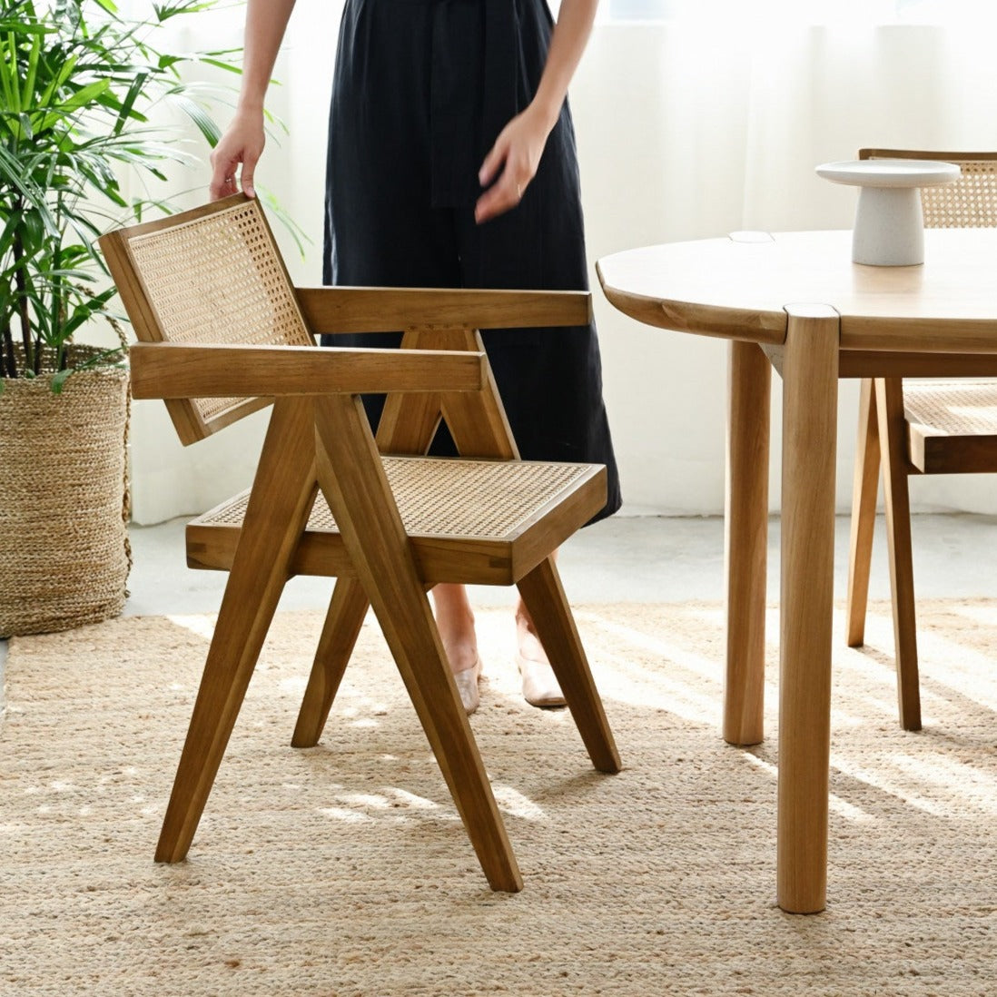 Teak & Rattan Contemporary Furniture - Molly Teak Dining Chair – Island ...