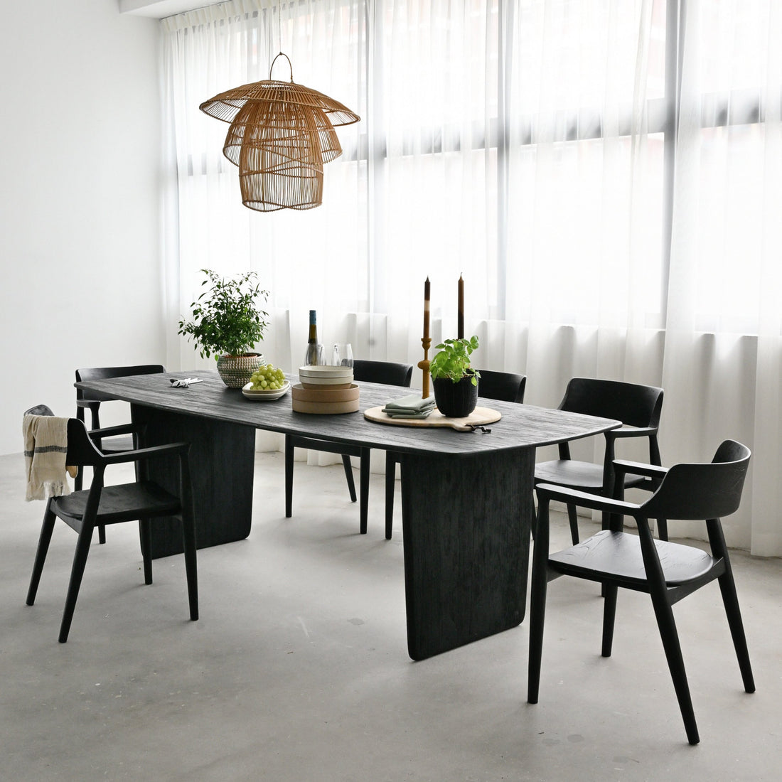 Molly Dining Table in Black - L240cm