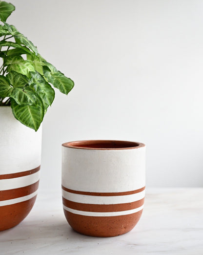 Mozambique Pot - Terracotta Stripes