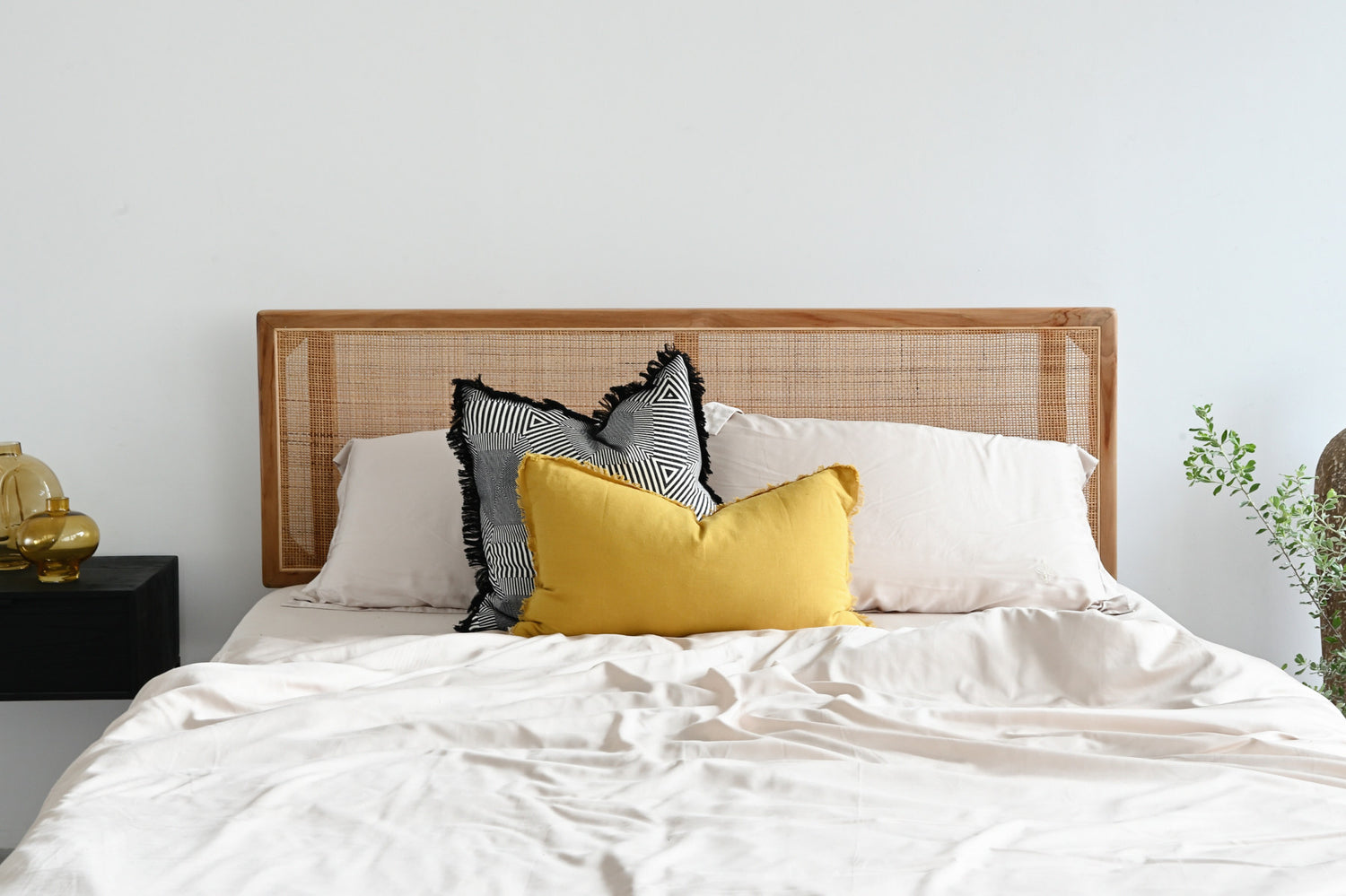 Mustard Freya Linen Cushion - 60cm x 35cm