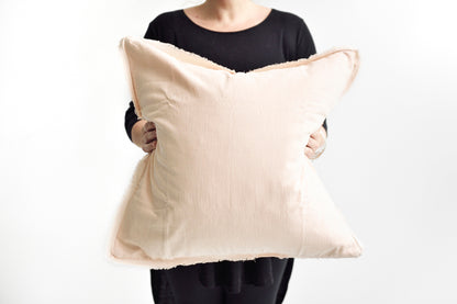 pink freya linen cushion