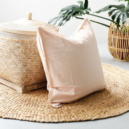 pink freya linen cushion