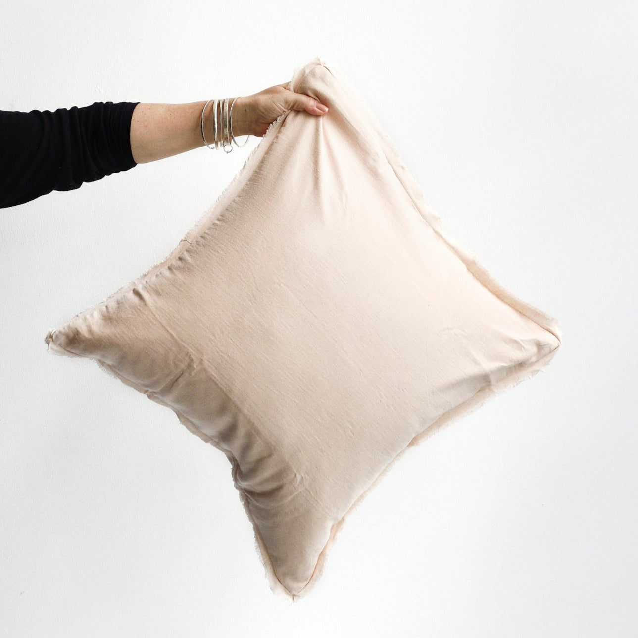 pink freya linen cushion