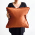 Rust Freya Linen Cushion - Square