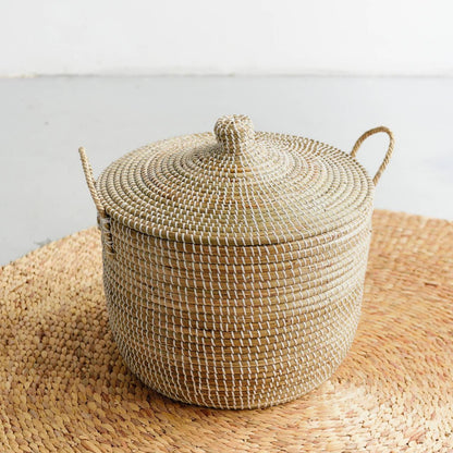 Saigon Seagrass Basket with lid from Vietnam