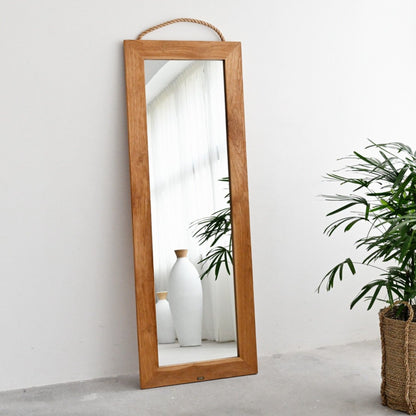 Solid Teak Mirror Long