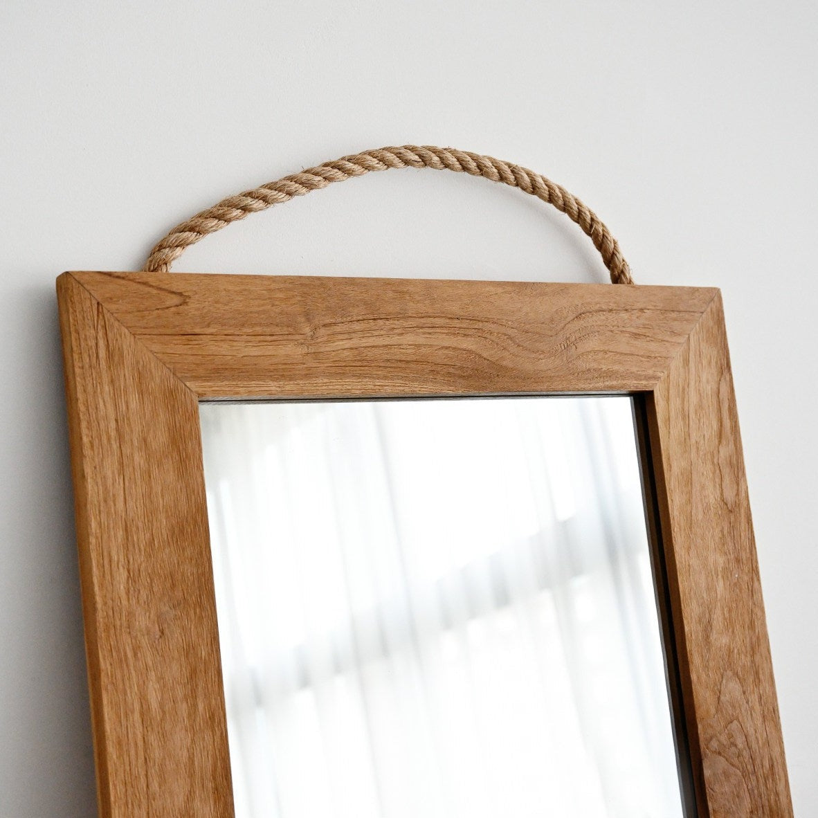 Solid Teak Mirror Long