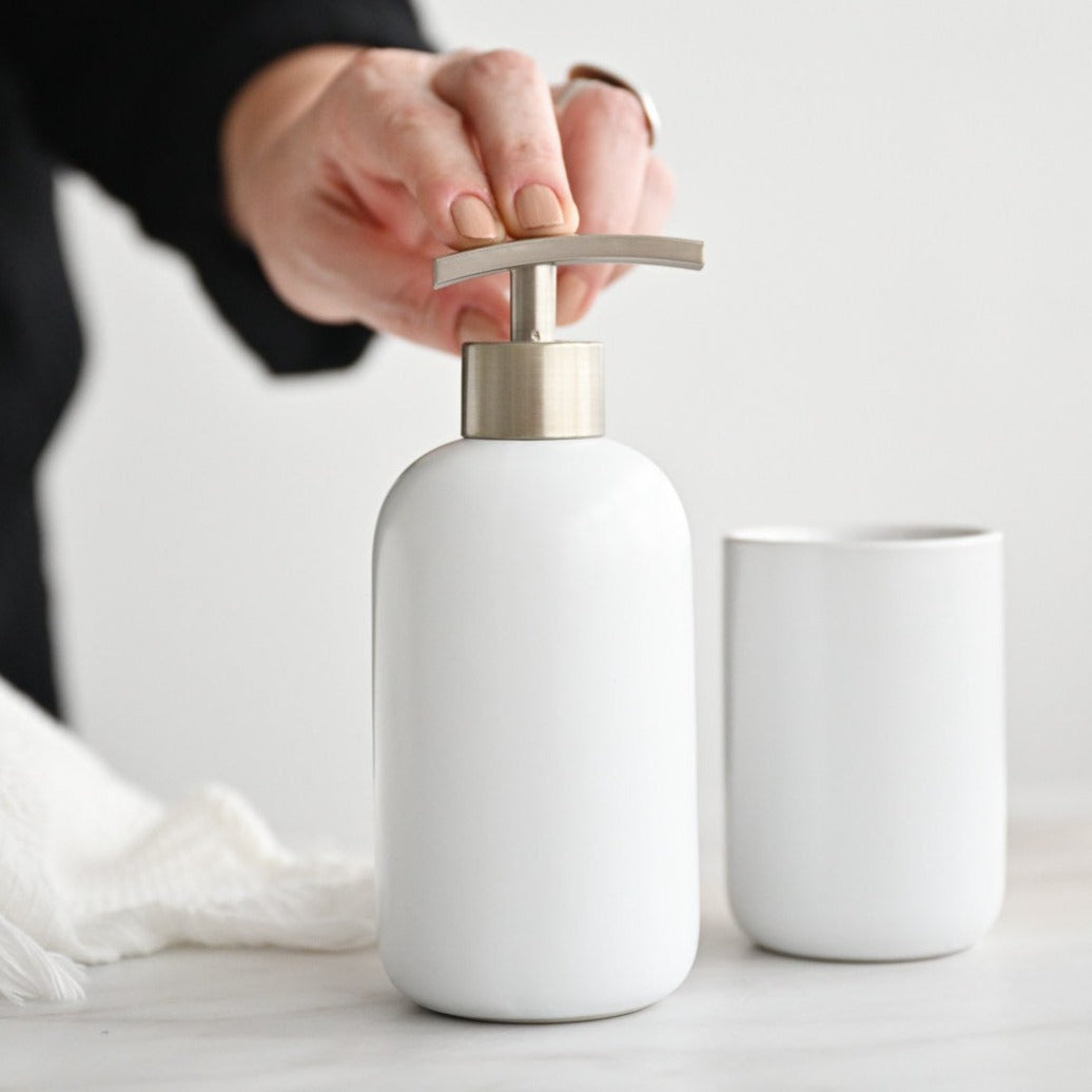 Suds White Ceramic Dispenser