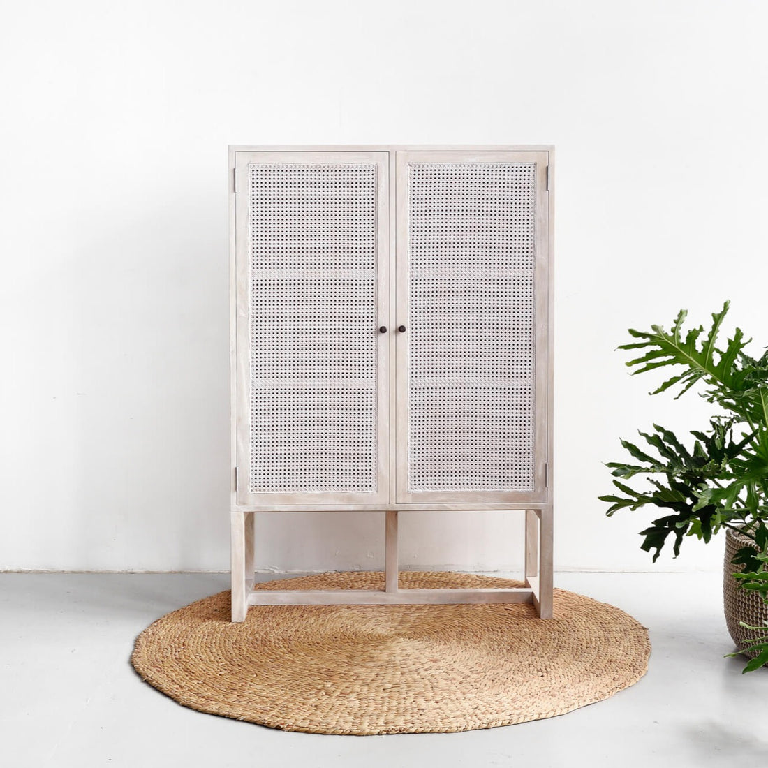 Tall Gili Cabinet White Wash