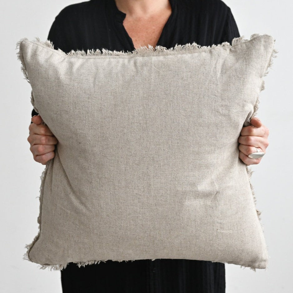Taupe Freya Linen Cushion - 55cm x 55cm