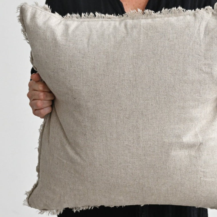 Taupe Freya Linen Cushion Cover - 55cm x 55cm
