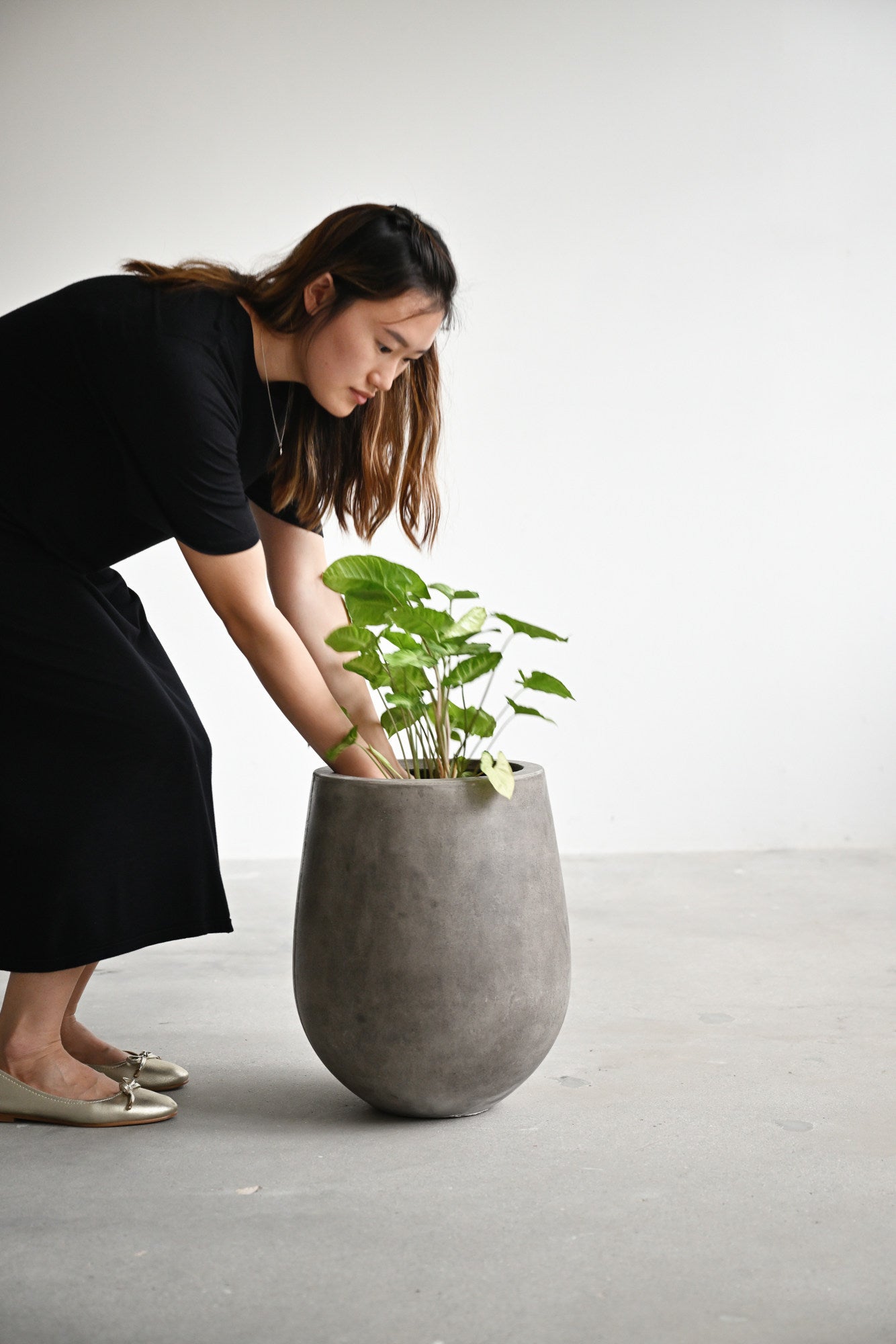 Tulip Concrete Pot - Grey
