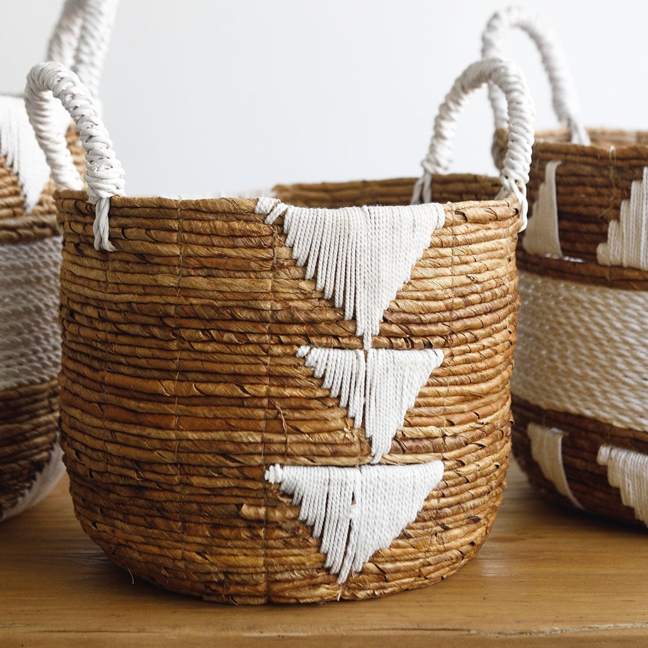 Banana Leaf Macrame Basket