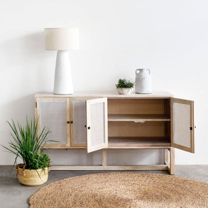 Gili 4 Door Sideboard in white wash - Furniture