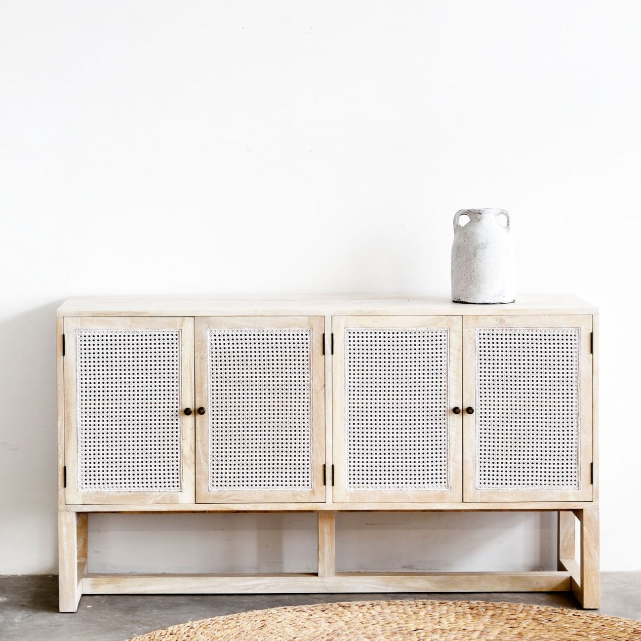 Gili 4 Door Sideboard in white wash - Furniture