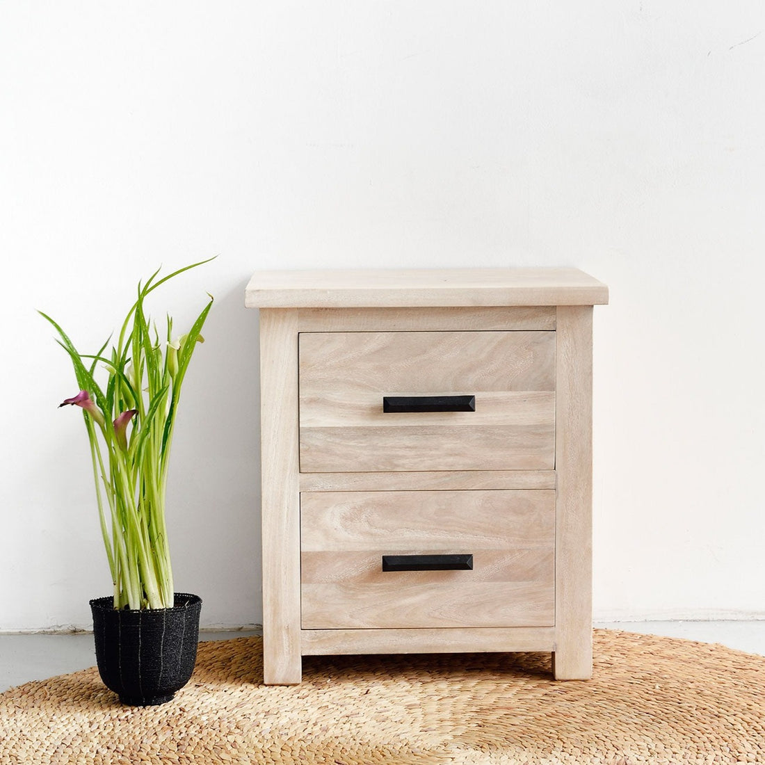 Lowanu Bedside Table - White Wash