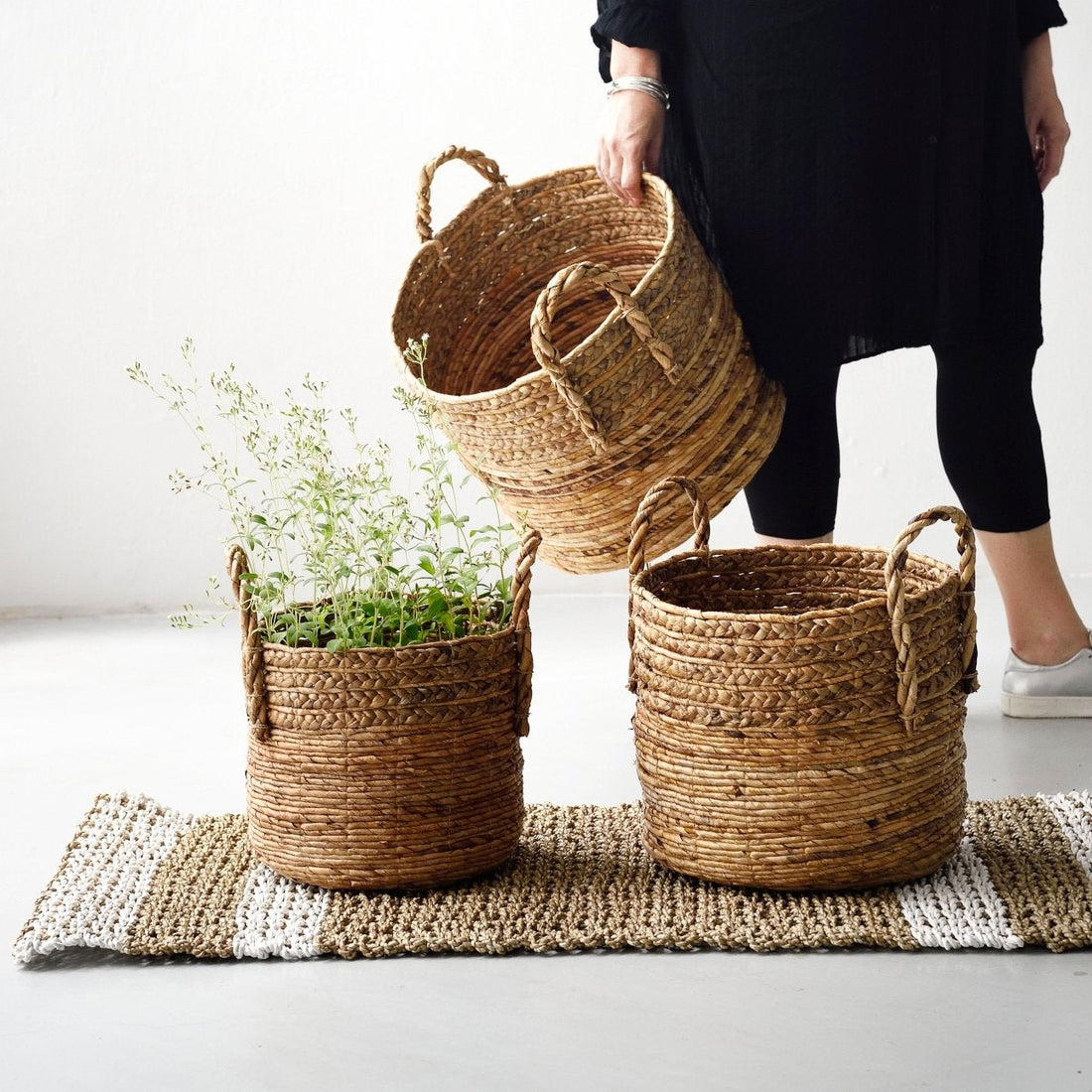 Natural Woven Banana Leaf Baskets