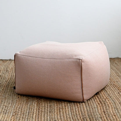Blush Atlas Weave Ottoman