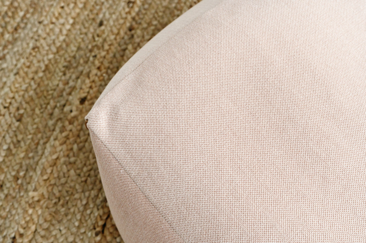 Blush Atlas Weave Ottoman